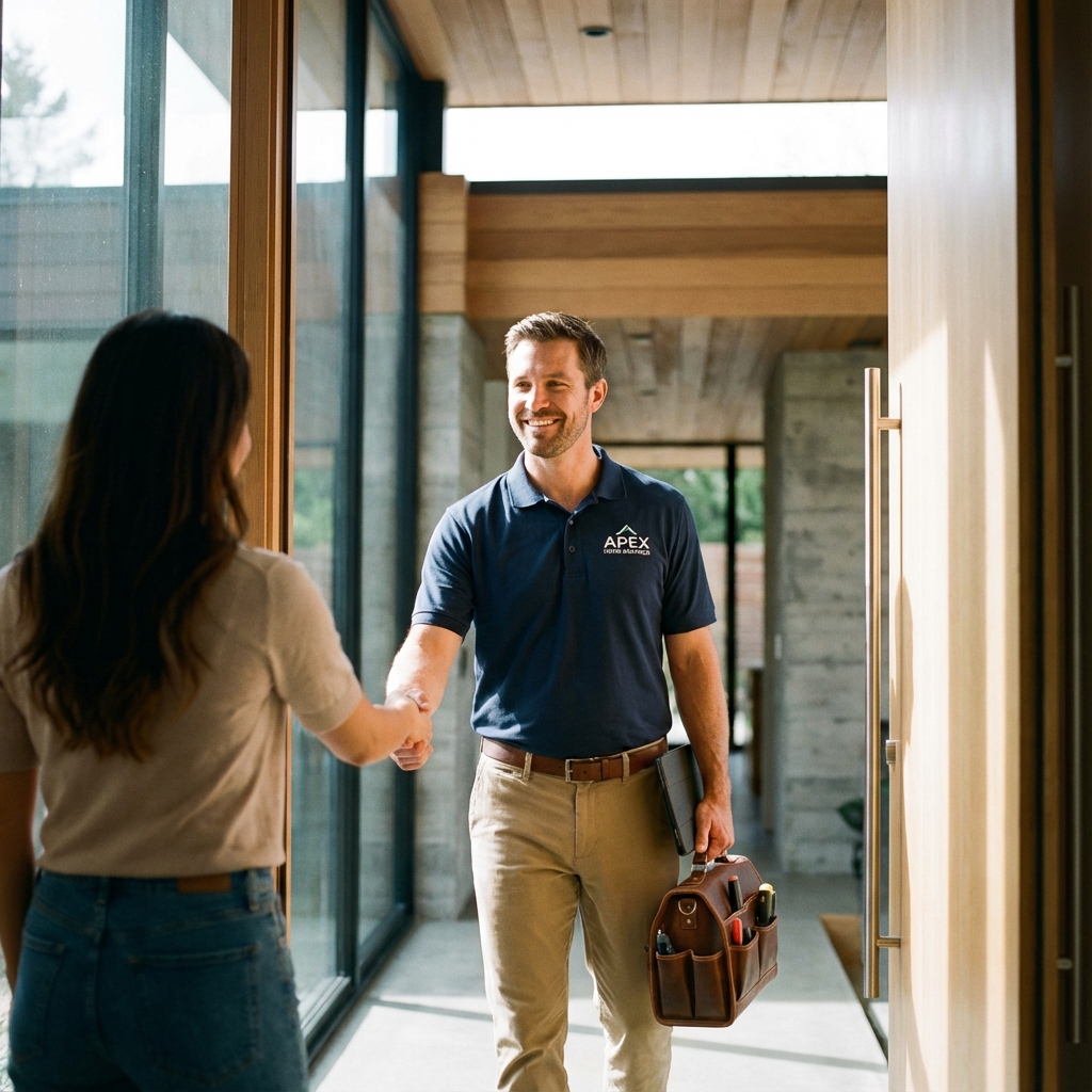 Home service technician visiting a customer